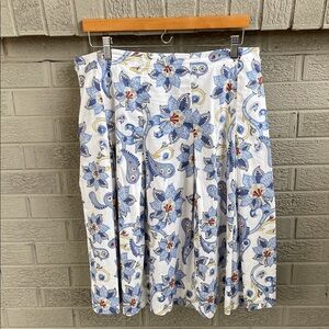 Tommy Hilfiger Blue and White Floral Midi Skirt